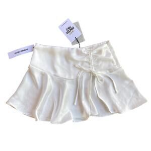 Princess Polly Gibbs White Satin Mini Skirt White US Size 0